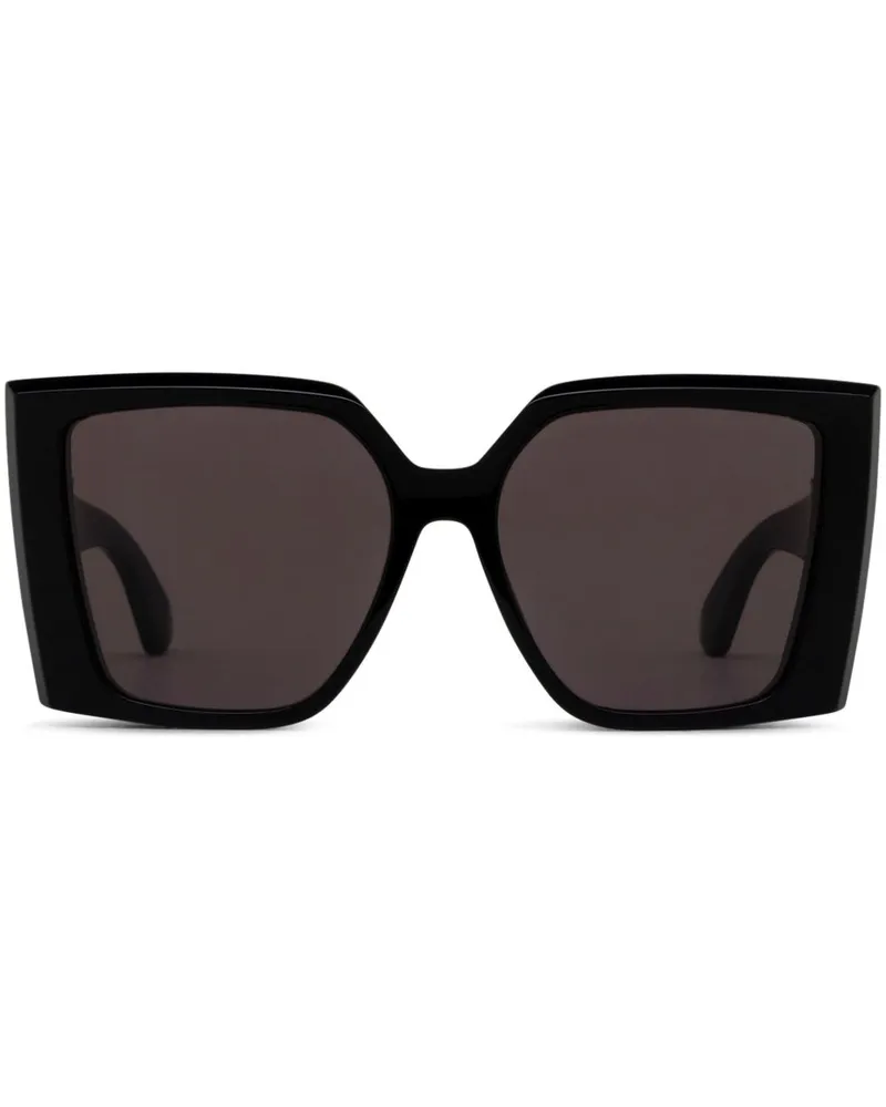 Alexander McQueen Sonnenbrille mit Oversized-Gestell - Schwarz Schwarz
