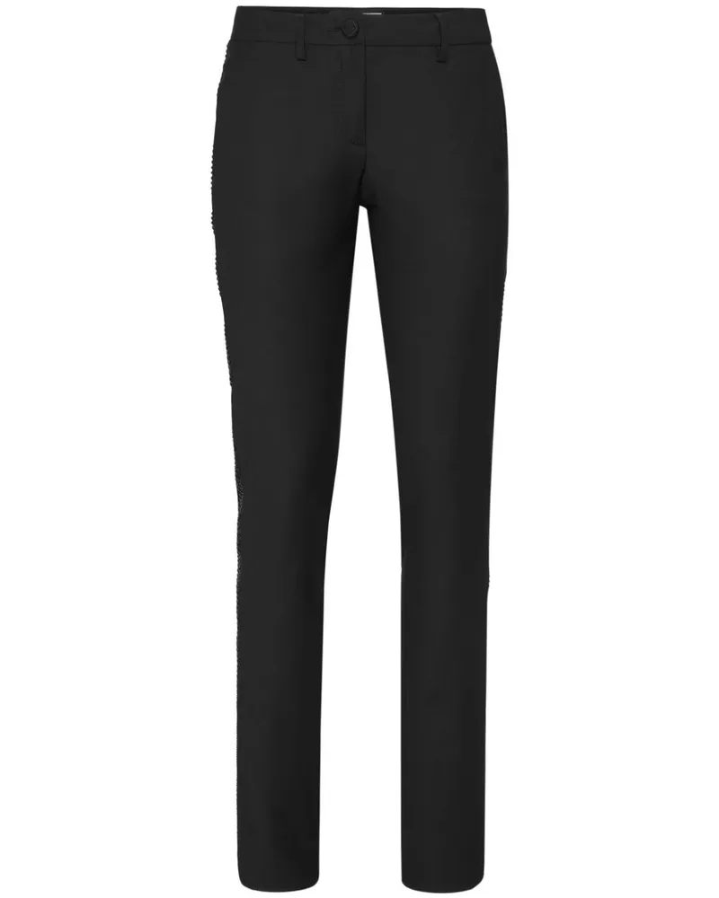 Philipp Plein Office Hose aus Wolle - Schwarz Schwarz