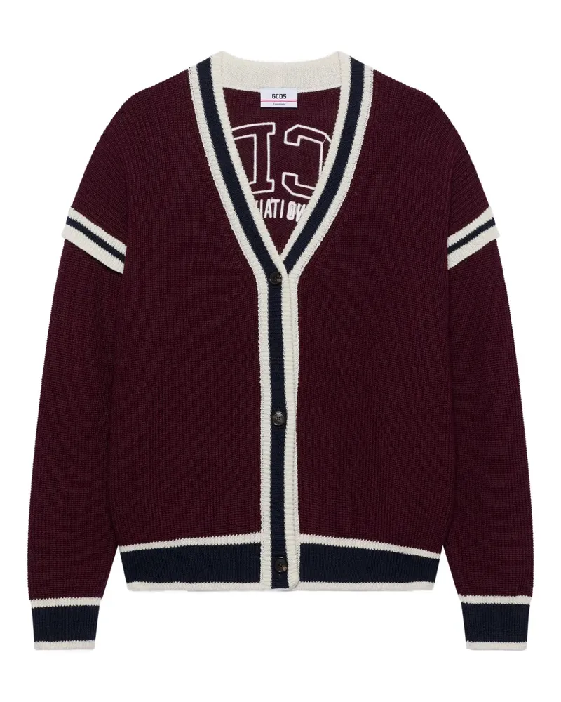 GCDS Gestreifter Cardigan - Rot Rot