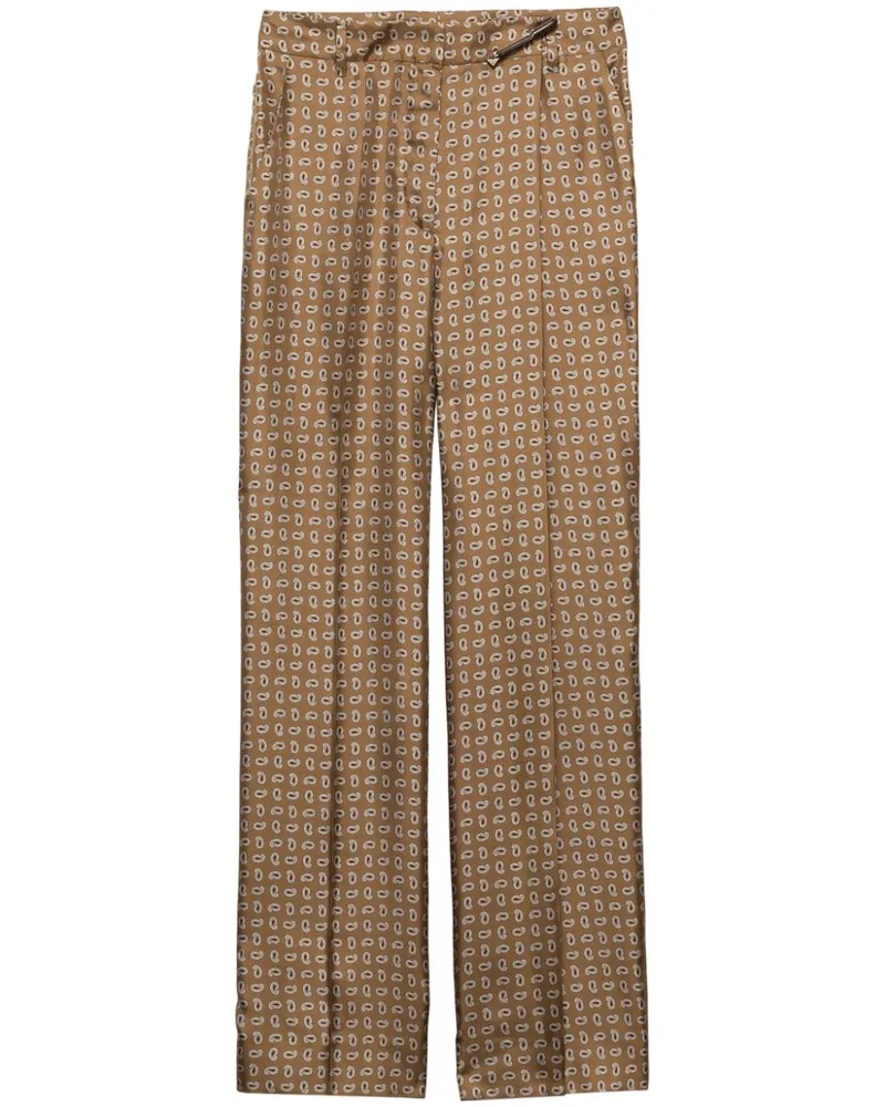 Prada Twill-Hose mit hohem Bund - Braun Braun