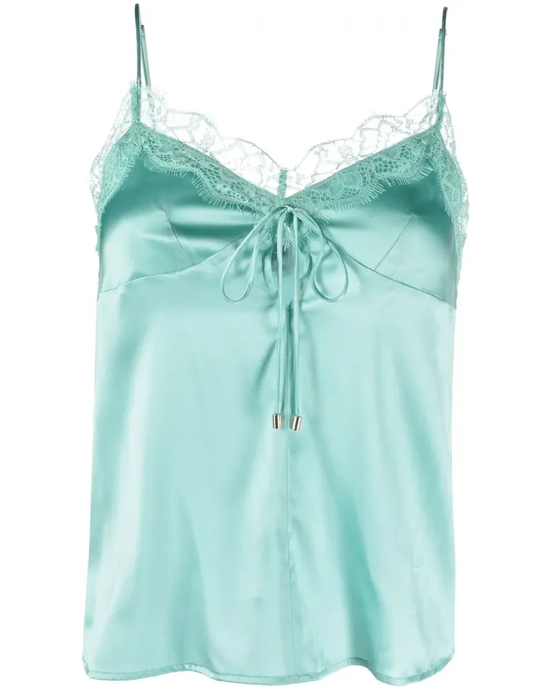 Pinko Top mit Spitzensaum - Grün Grün