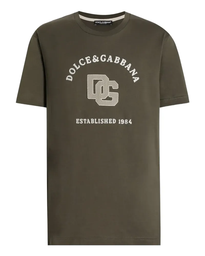 Dolce & Gabbana T-Shirt mit Logo-Applikation - Grün Grün