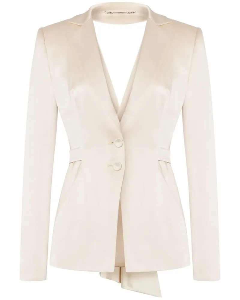 Alberta Ferretti Satinblazer mit Cut-Outs - Weiß Weiß