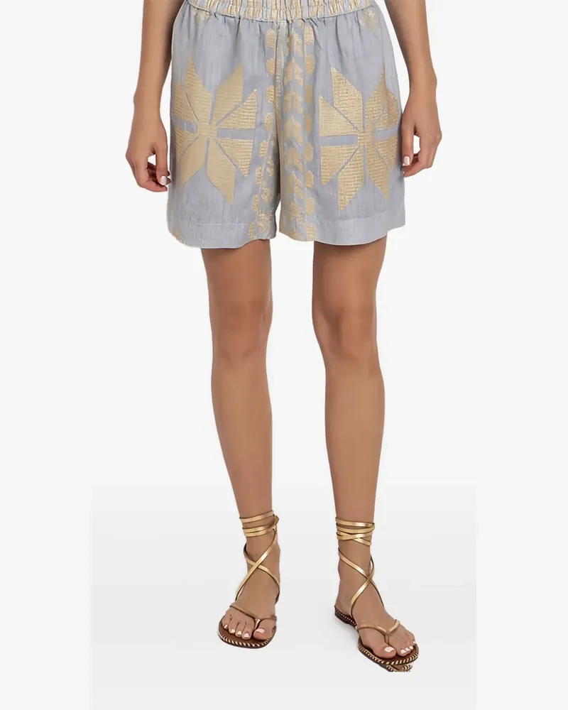 Greek Archaic Kori Shorts mit elastischem Bund - Grau Grau