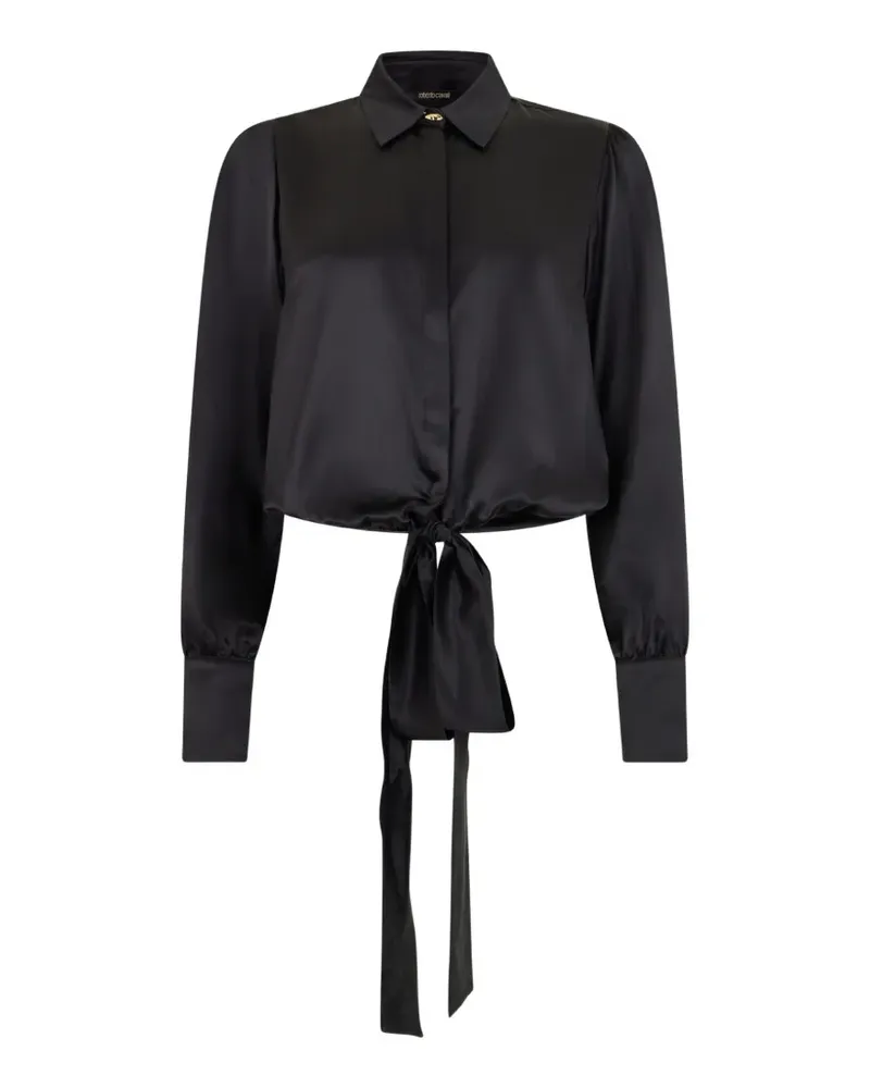 Roberto Cavalli Seidenbluse mit Schleifenverschluss - Schwarz Schwarz