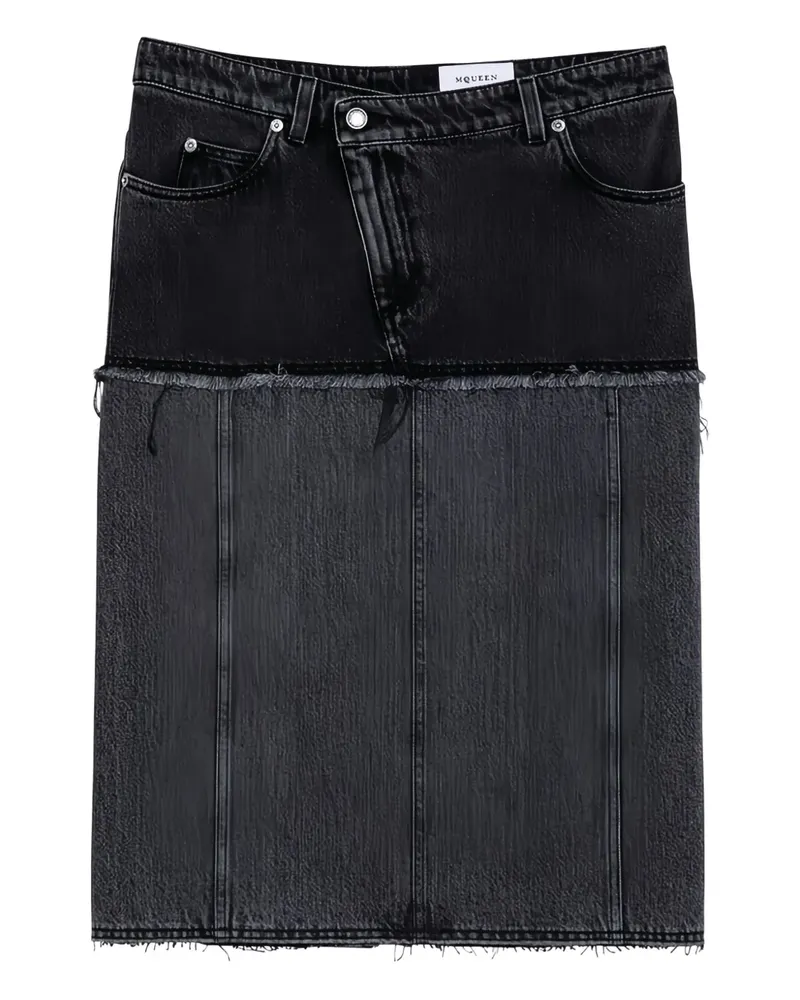 Alexander McQueen Hybrid Midirock - Schwarz Schwarz