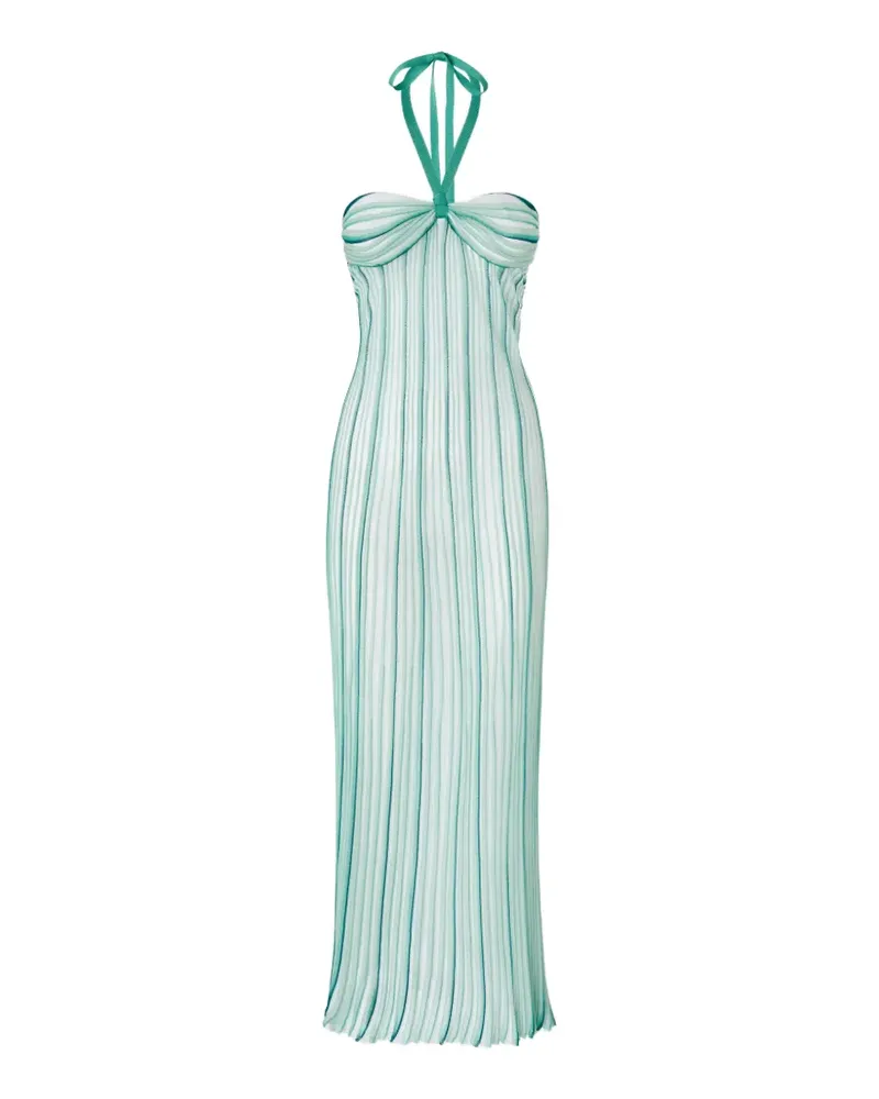 Missoni Gestreiftes Neckholder-Strandkleid - Grün Grün