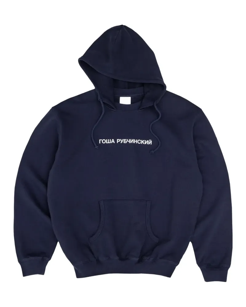 Gosha Rubchinskiy logo-print drawstring hoodie - Blau Blau