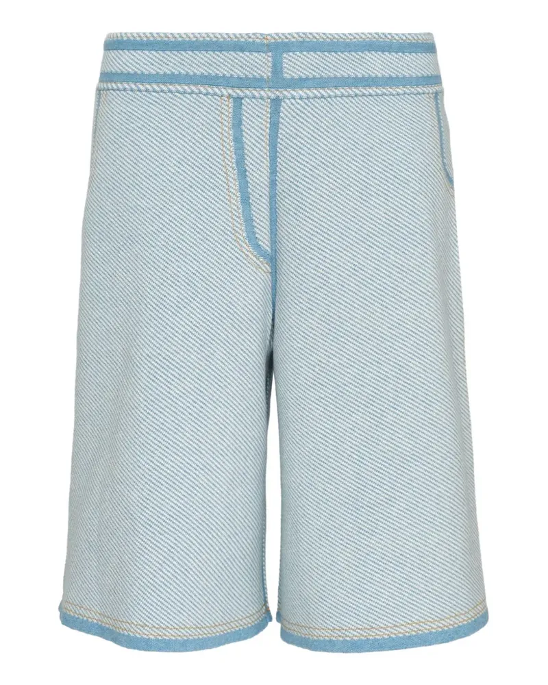 3.1 phillip lim denim-print shorts - Blau Blau