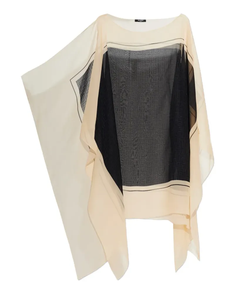 Balmain colour-block draped beach dress - Nude Nude