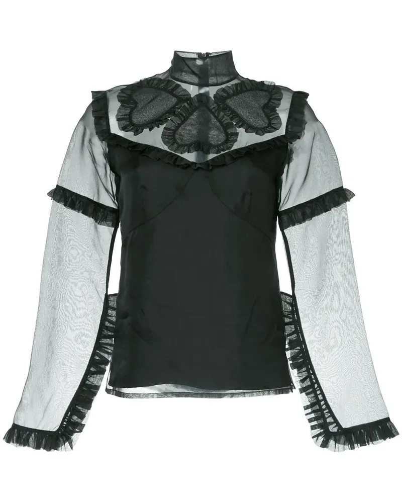 macgraw Queen of Hearts' Oberteil - Schwarz Schwarz