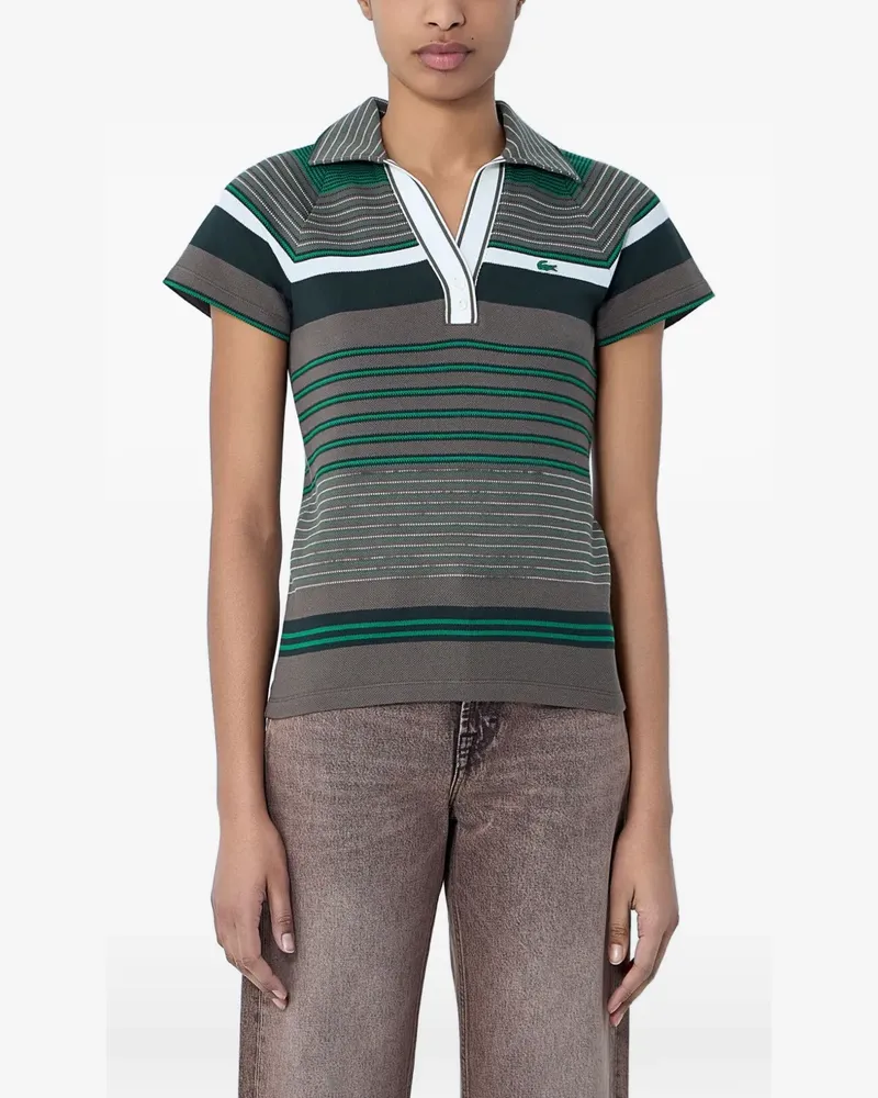 Lacoste striped polo shirt - Braun Braun