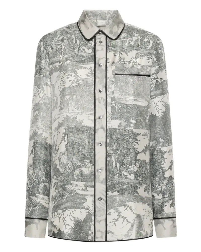 Pierre-Louis Mascia long-sleeve silk shirt - Grau Grau