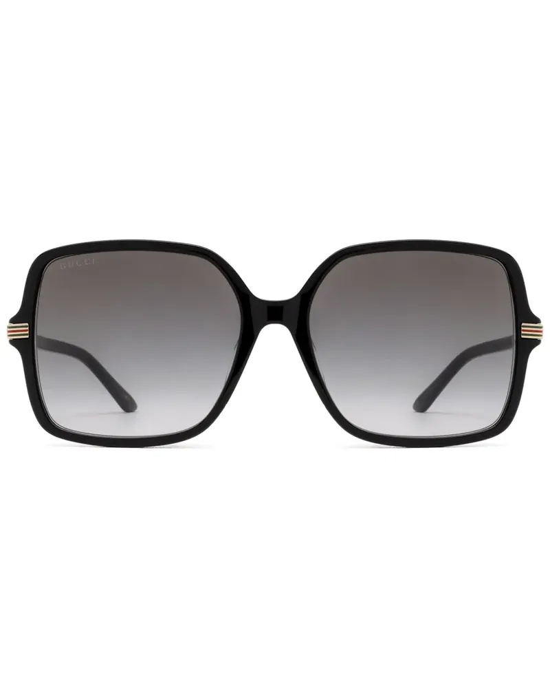 Gucci Sonnenbrille mit eckigem Gestell - Schwarz Schwarz