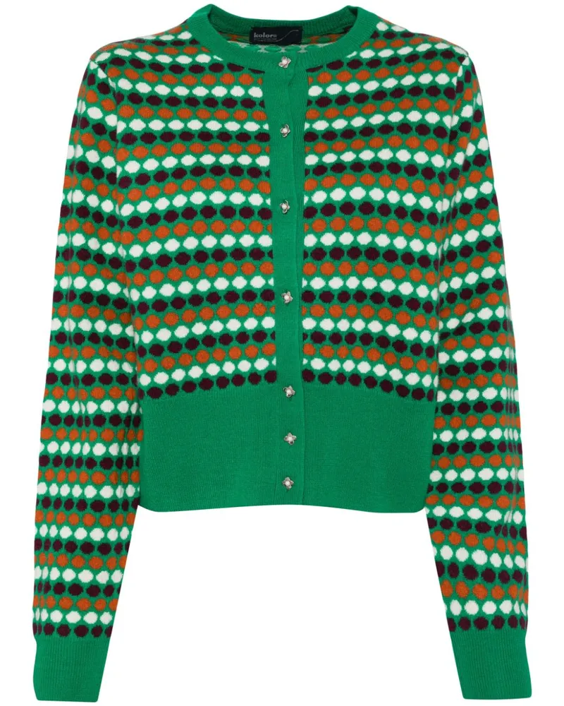 kolor Cardigan aus Kaschmir mit Polka Dots - Grün Grün