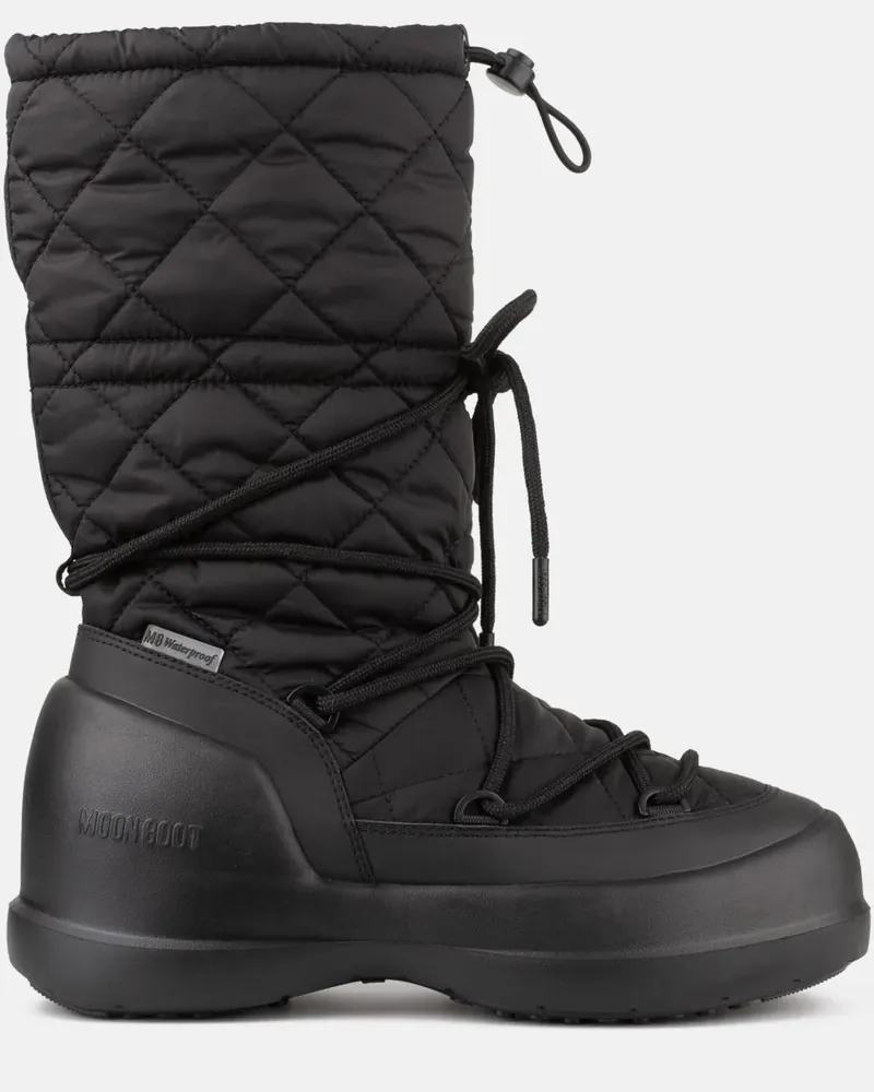 Moon Boot Gesteppte Schnürstiefel - N001 BLACK N001