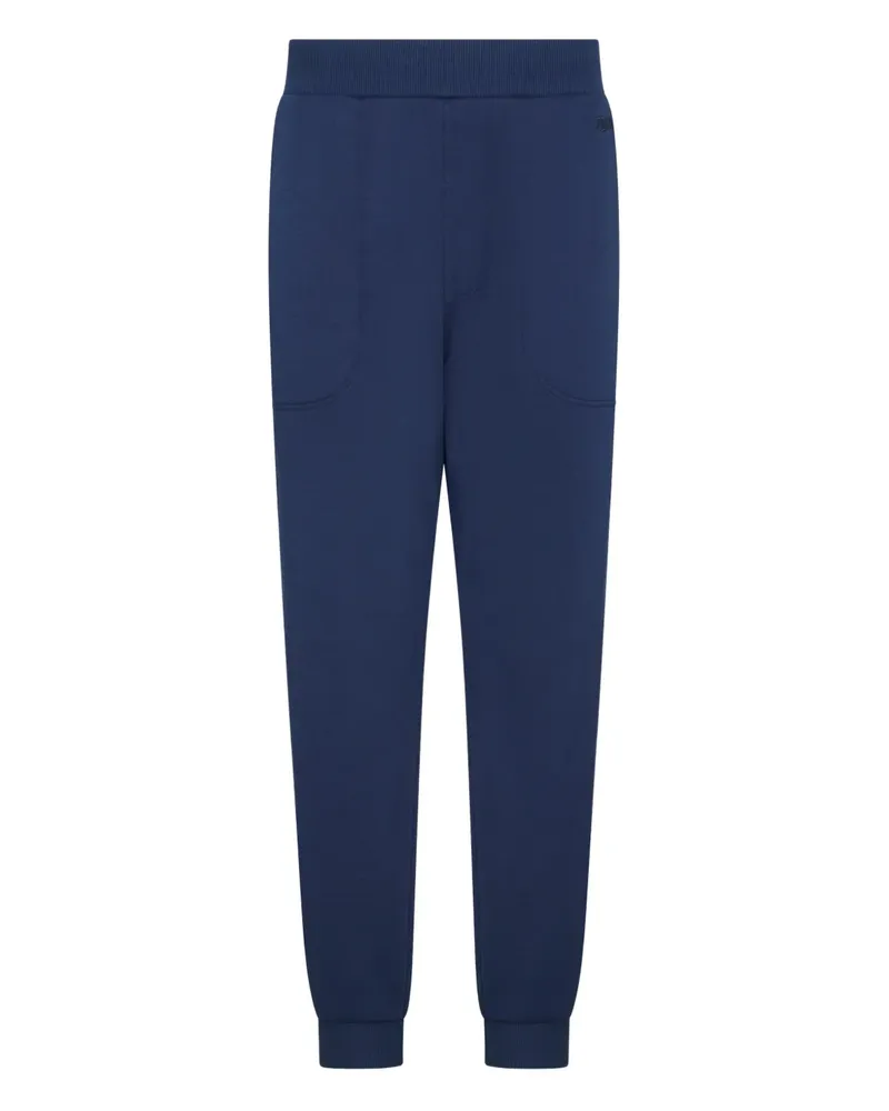 Ermenegildo Zegna logo-embroidery track pants - Blau Blau