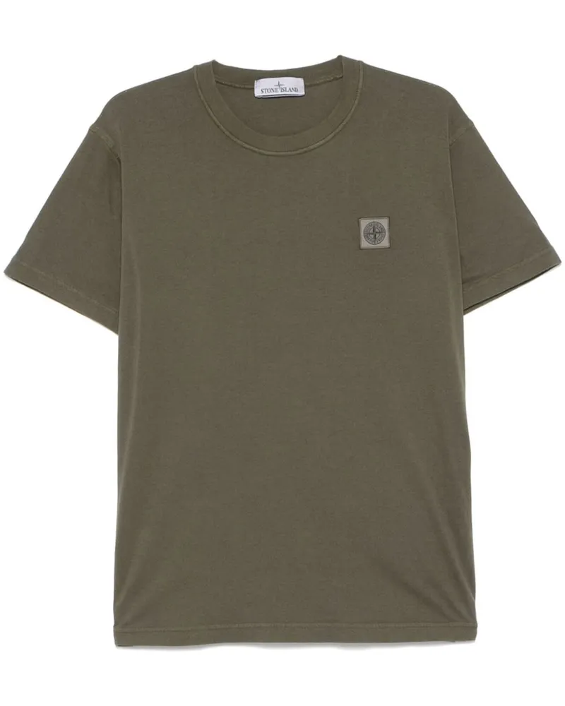 Stone Island T-Shirt mit Kompass-Patch - Grün Grün