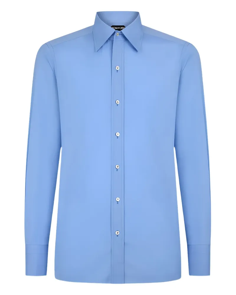 Tom Ford Hemd aus Popeline - Blau Blau