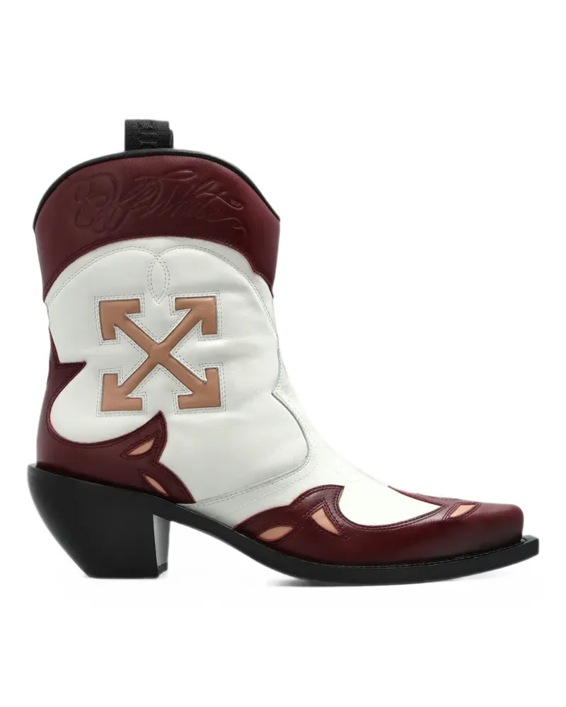 OFF-WHITE Santiag leather ankle boots - Weiß Weiß