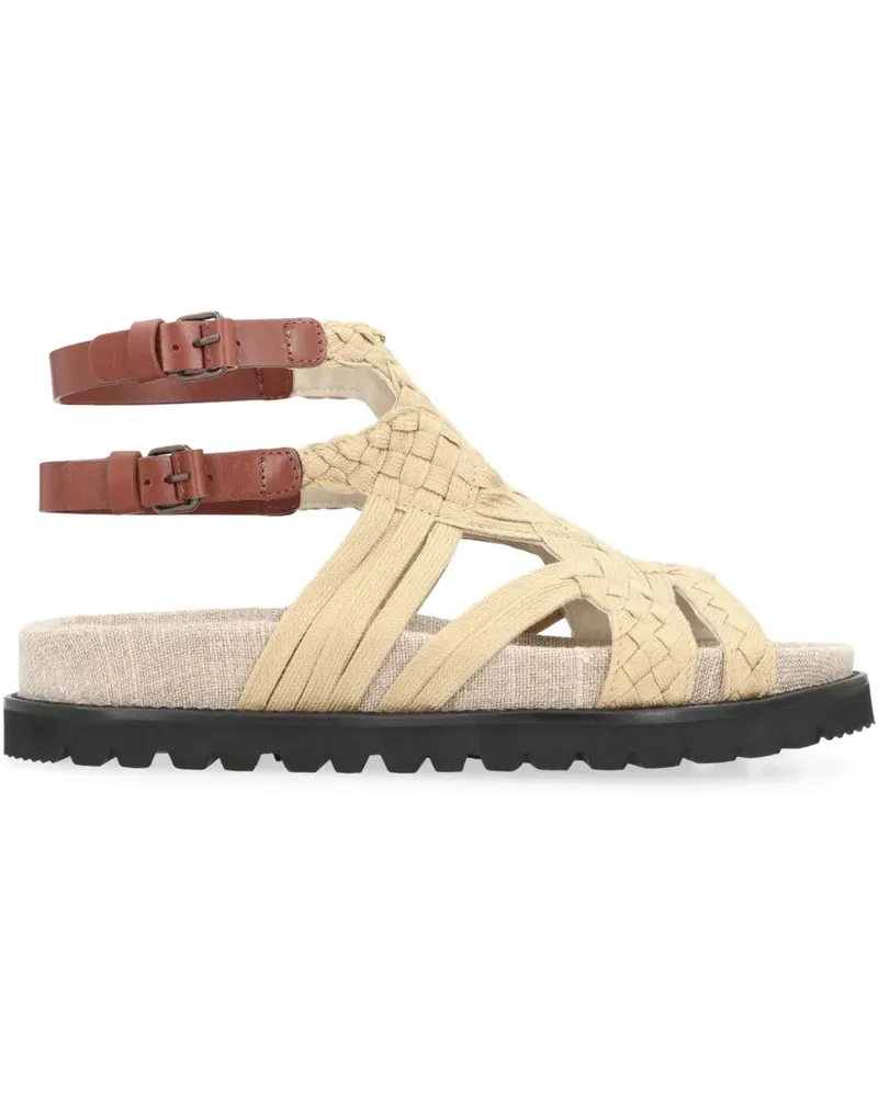 Alberta Ferretti buckle-strap flat sandals - Nude Nude