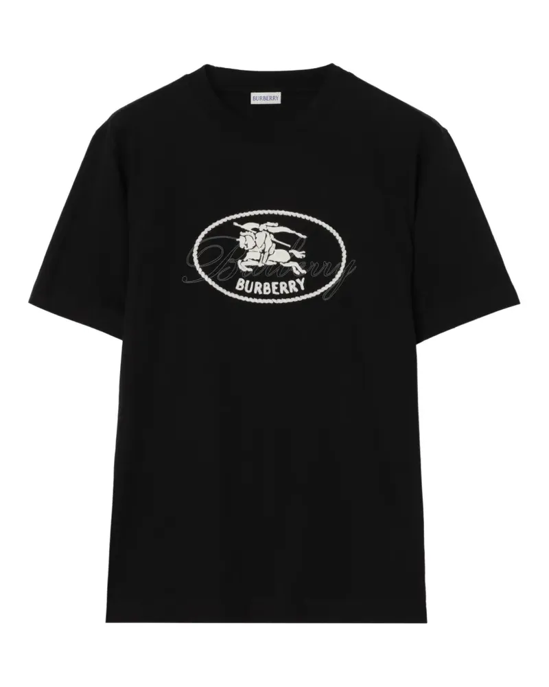 Burberry T-Shirt mit Knight-Stempel - Schwarz Schwarz