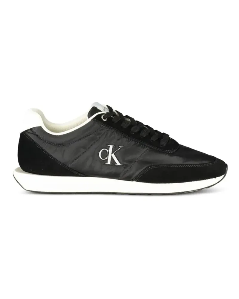 Calvin Klein logo-patch lace-up sneakers - Schwarz Schwarz