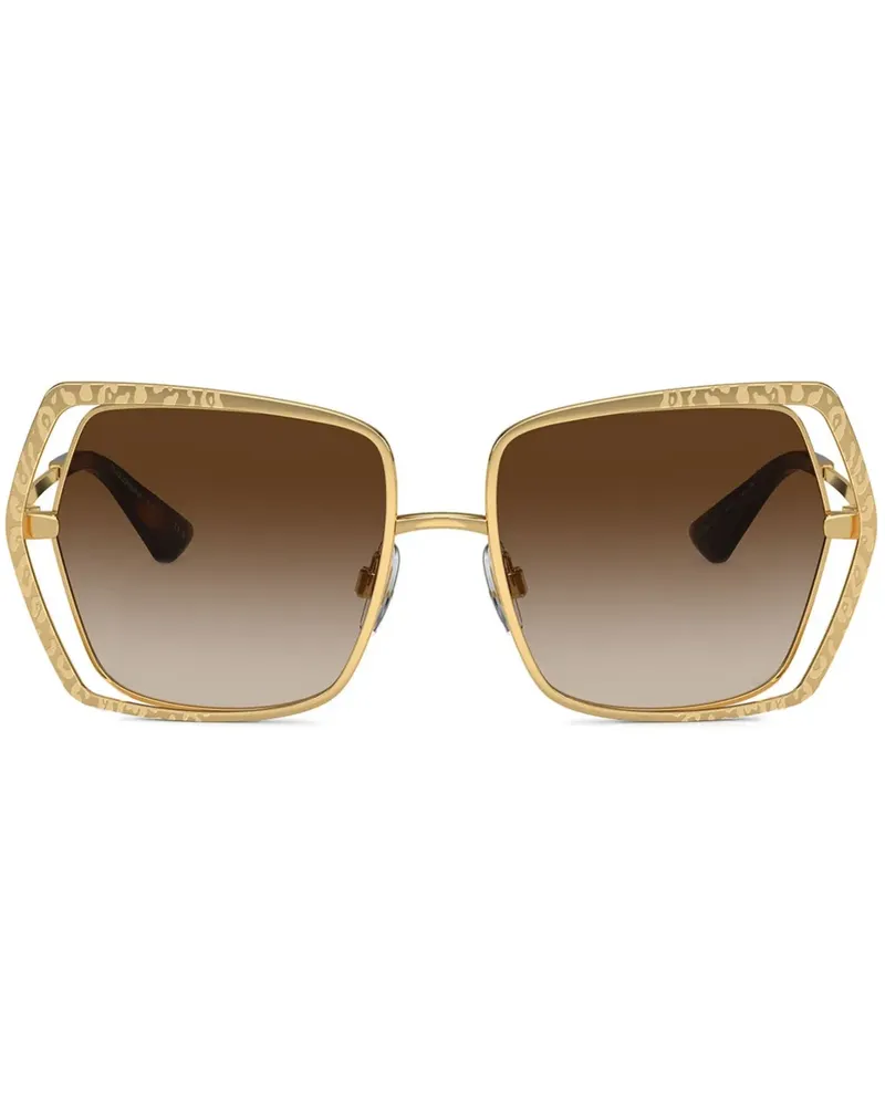 Dolce & Gabbana Sonnenbrille mit eckigem Gestell - Gold Gold