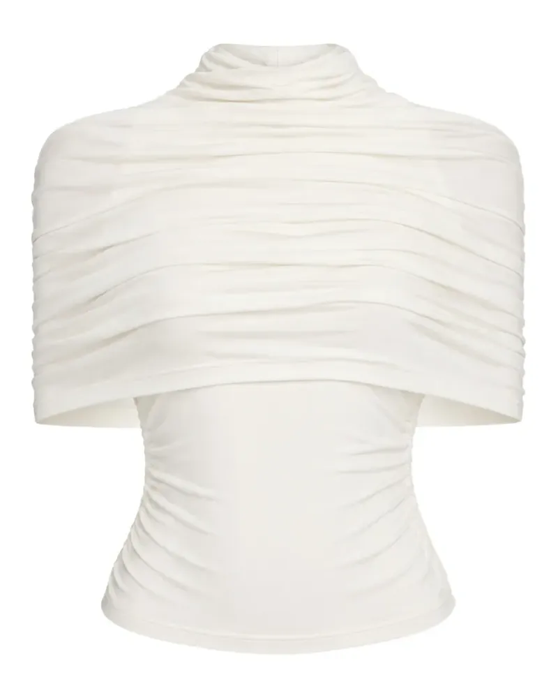 LAPOINTE ruched-design mock-neck top - Weiß Weiß