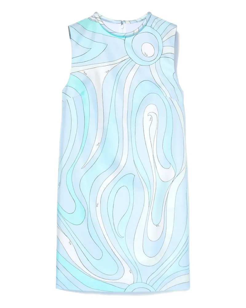Emilio Pucci marmo-print silk mini dress - Blau Blau