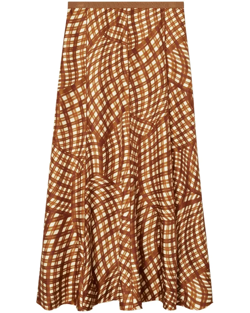 Tory Burch Seidenrock mit abstraktem Print - Braun Braun