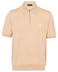 Prada Poloshirt mit Logo-Stickerei Nude