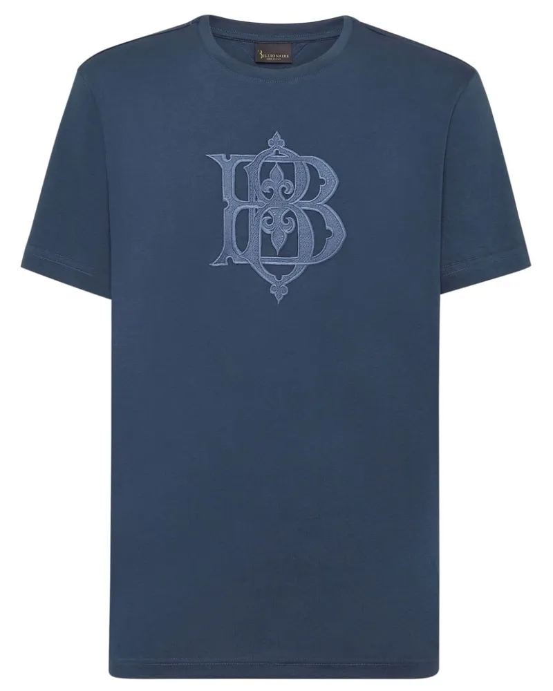 Billionaire T-Shirt mit Logo-Applikation Blau