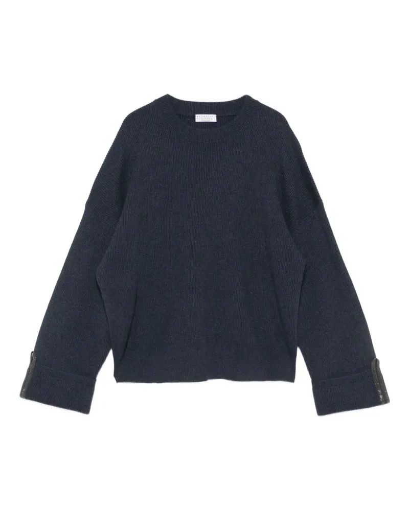 Brunello Cucinelli cuff-detail sweater - Blau Blau