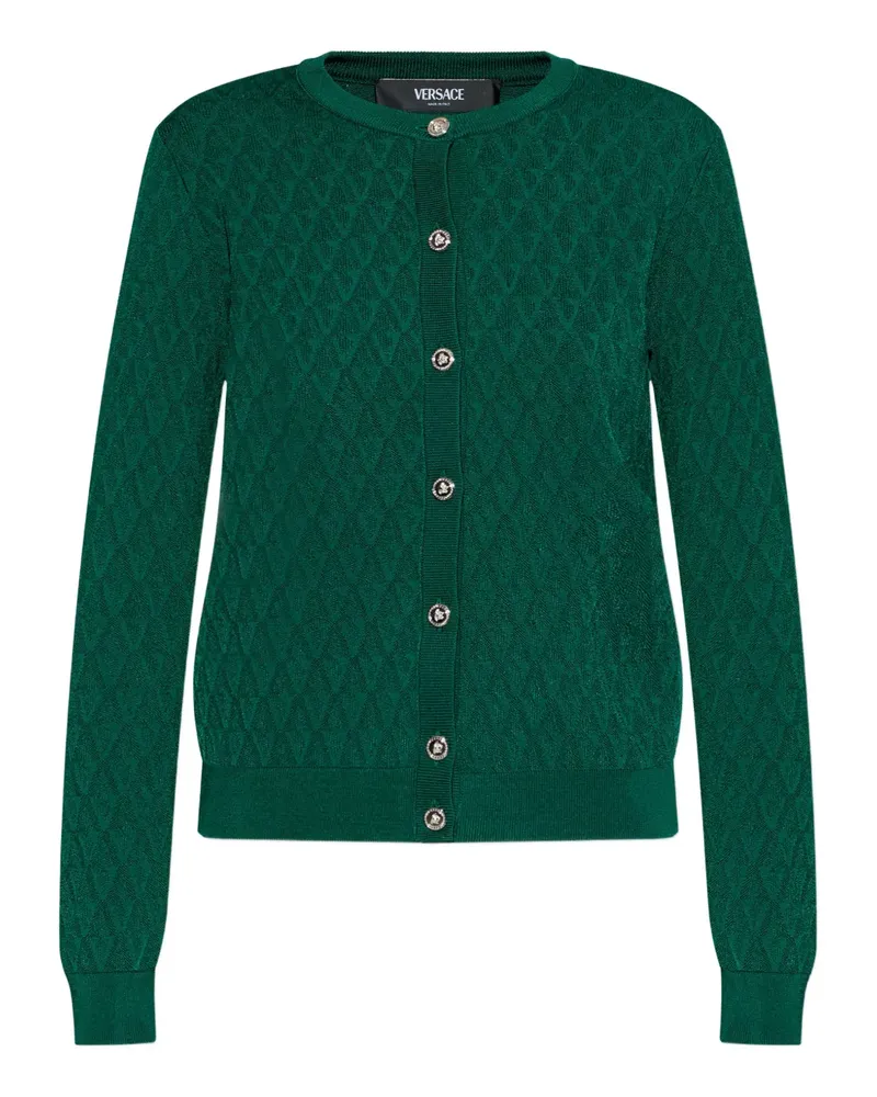Versace Cardigan mit rundem Ausschnitt - Grün Grün