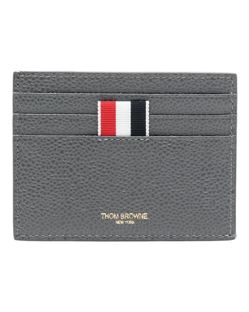Thom Browne Kartenetui mit gekörnter Ledertextur - Grau Grau