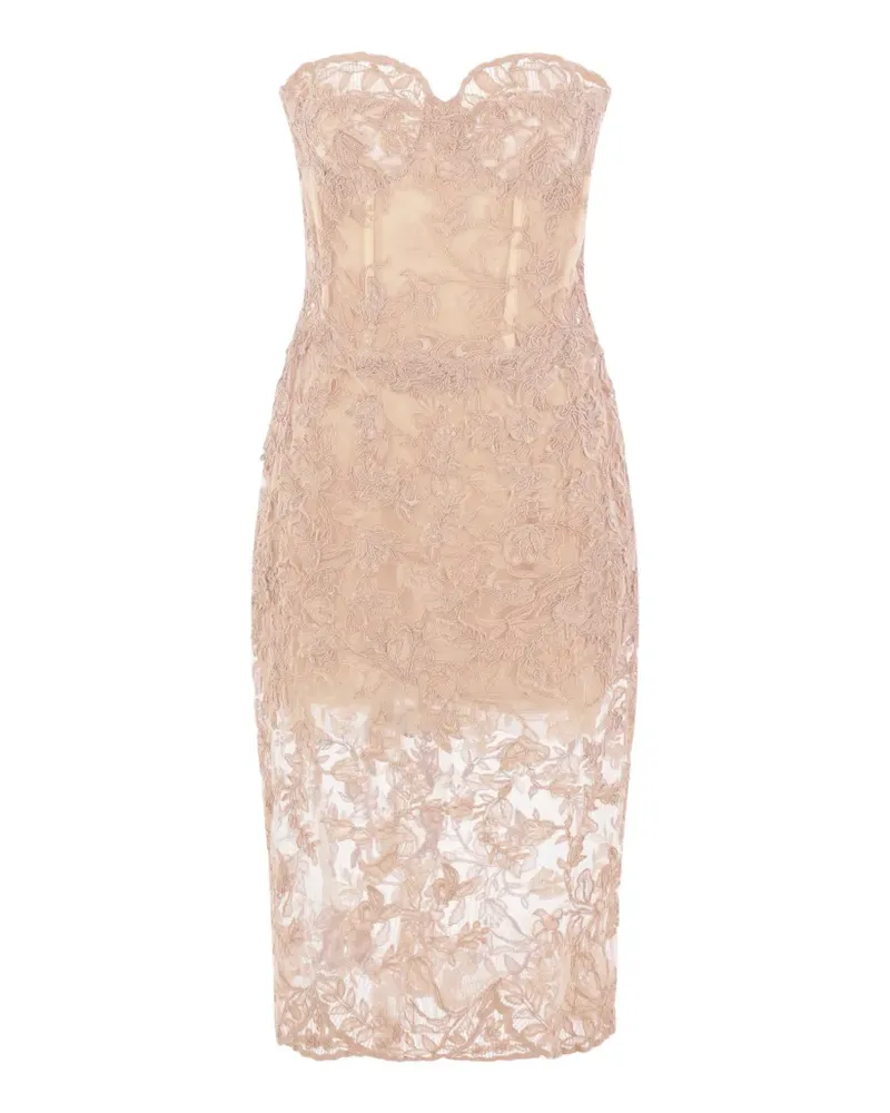 Ermanno Scervino floral-lace bustier midi dress - Nude Nude