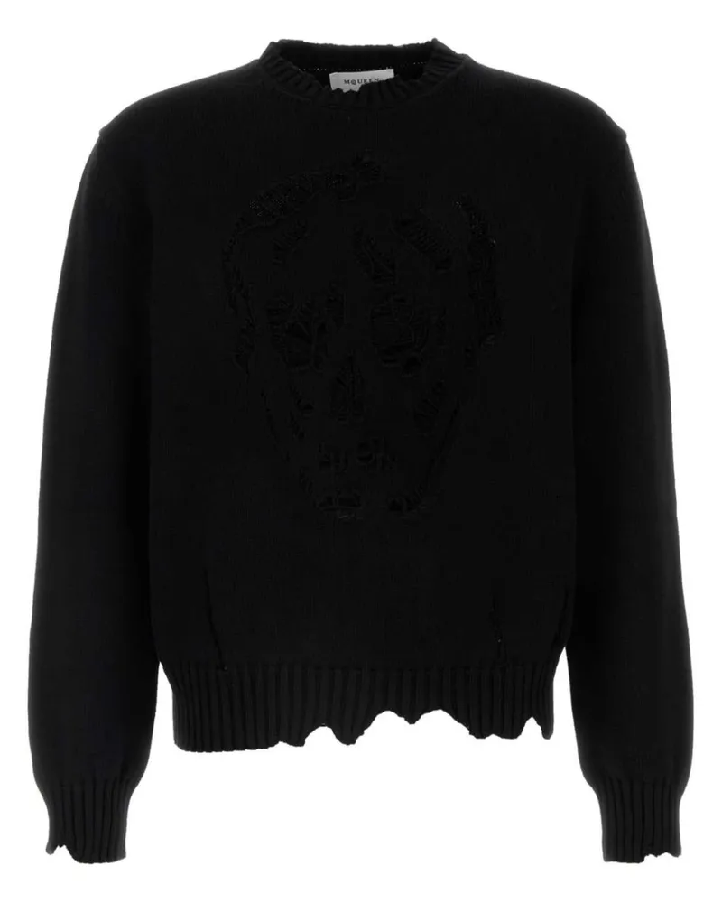 Alexander McQueen Distressed Skull Pullover - Schwarz Schwarz