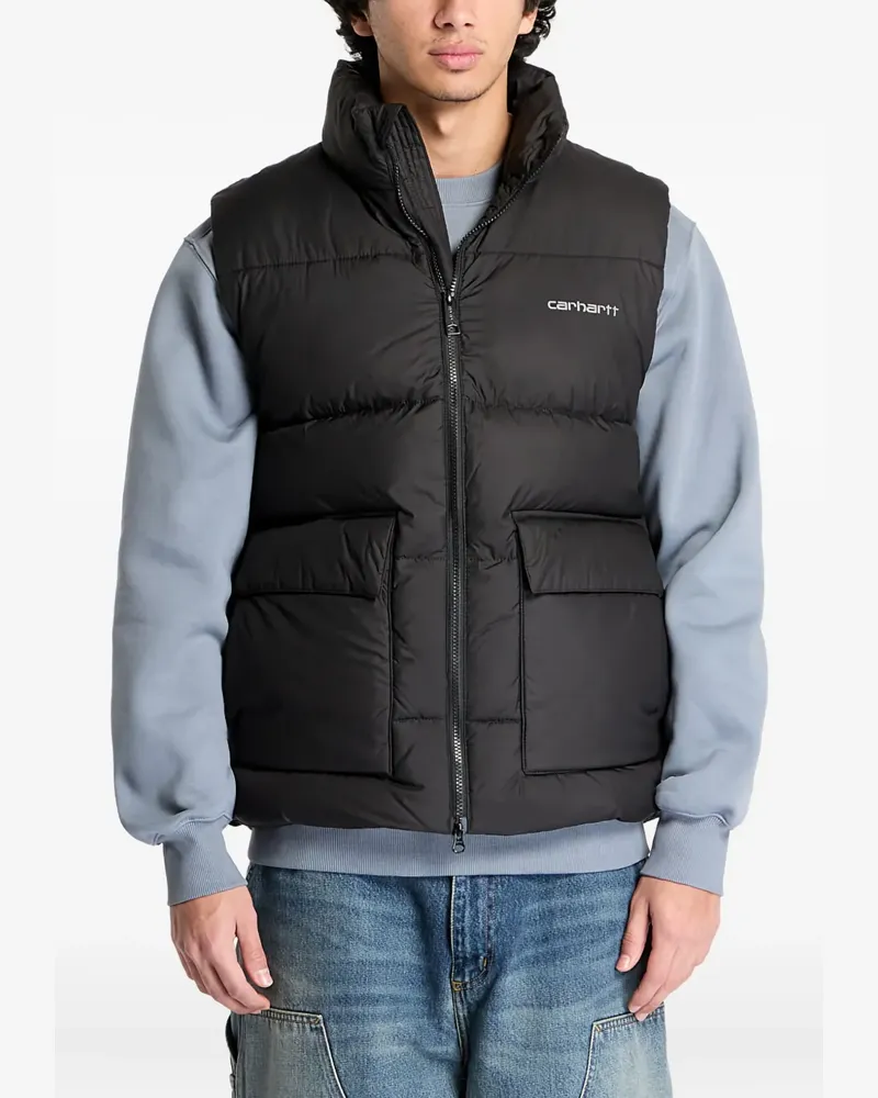 Carhartt WIP Gesteppte Weste mit Pattentasche - Schwarz Schwarz