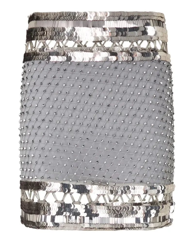 Alberta Ferretti Minirock mit Strass und Pailletten - Grau Grau