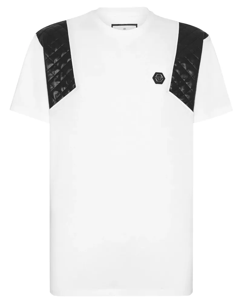 Philipp Plein T-Shirt mit gesteppten Einsätzen - Weiß Weiß