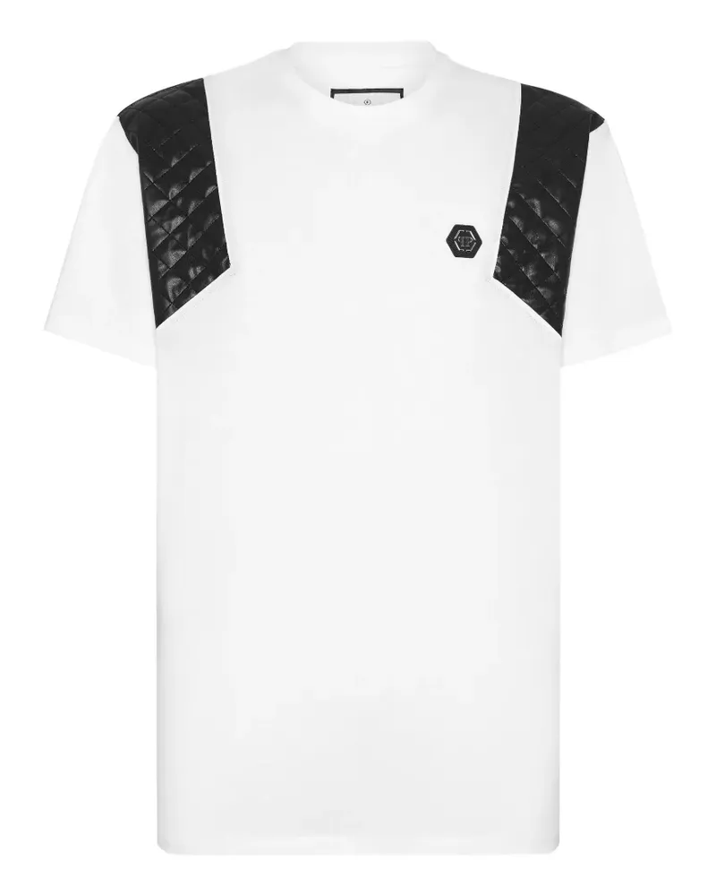 Philipp Plein T-Shirt mit gesteppten Einsätzen - Weiß Weiß
