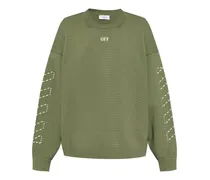 Strickpullover mit Logo-Stickerei - Grün