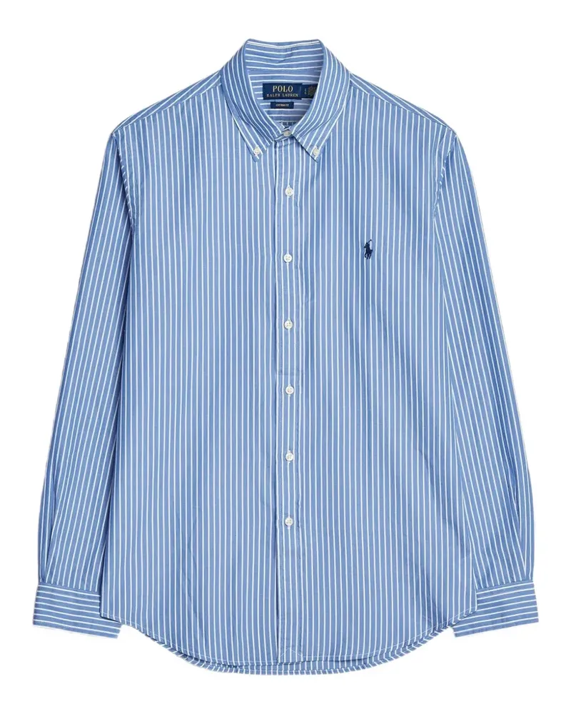 Ralph Lauren Gestreiftes Hemd mit Logo-Stickerei - Blau Blau