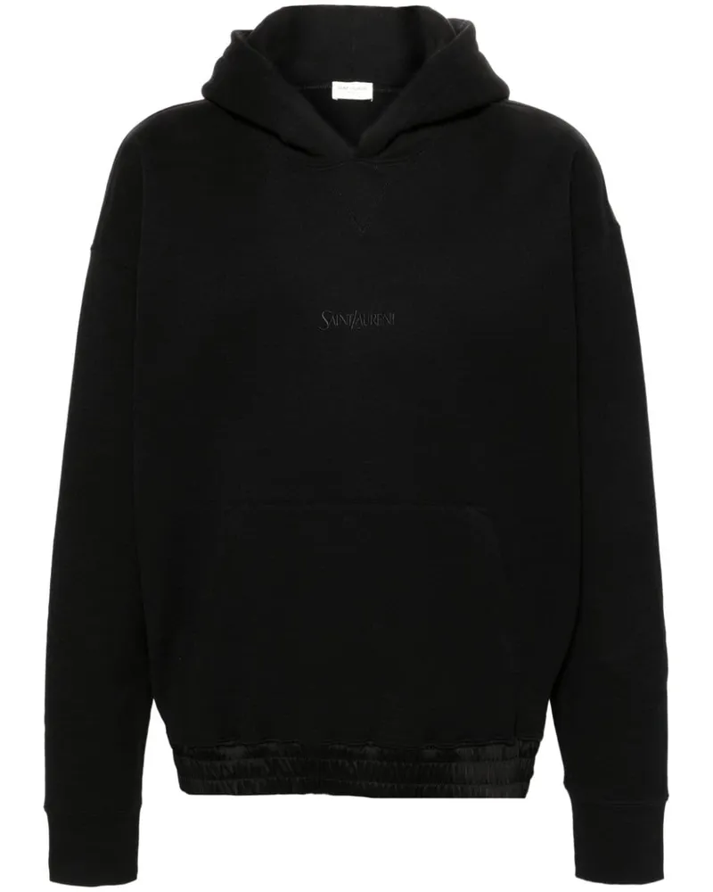 Saint Laurent Hoodie mit Logo-Stickerei Schwarz