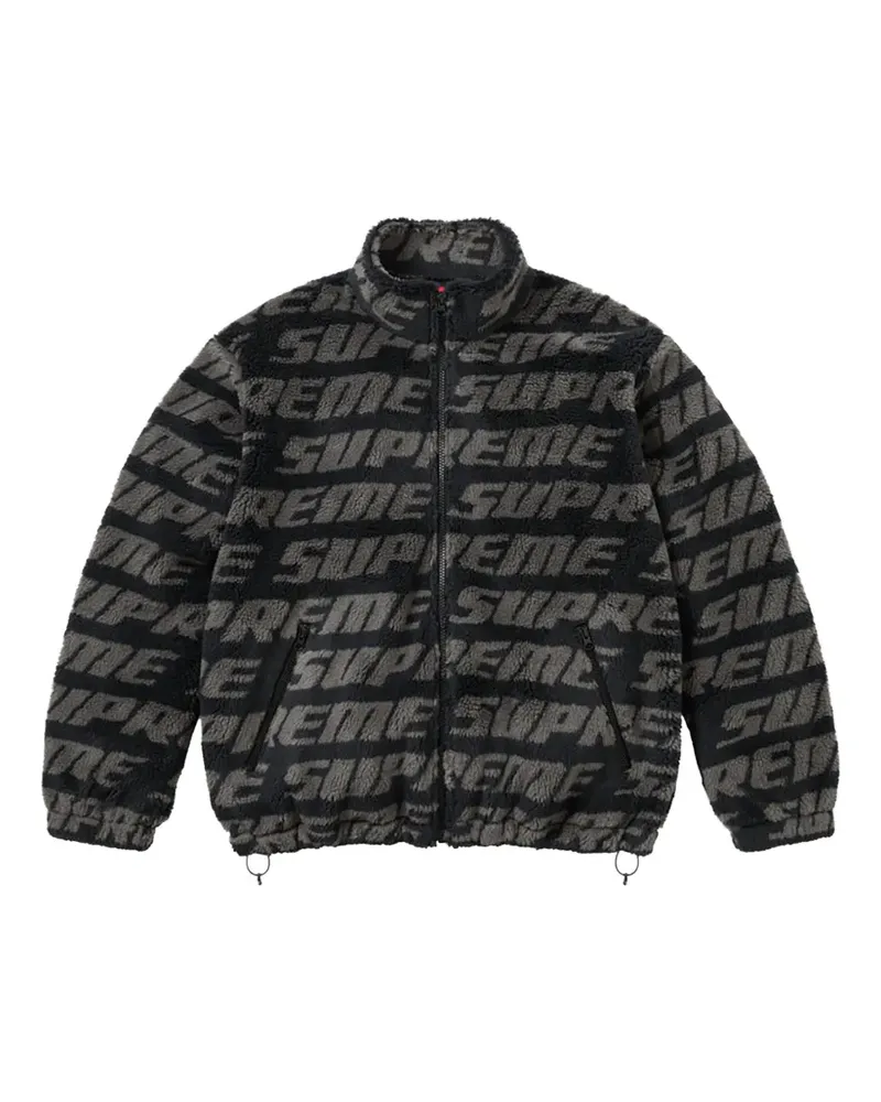 Supreme Being Fleecejacke mit Logo-Jacquard - Schwarz Schwarz