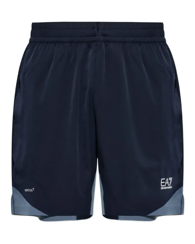 EA7 Shorts mit Logo-Print - Blau Blau