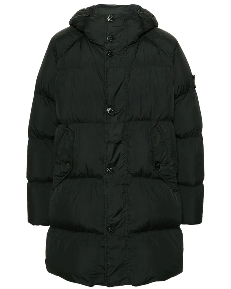 Stone Island Gefütterter Kapuzenmantel - Schwarz Schwarz