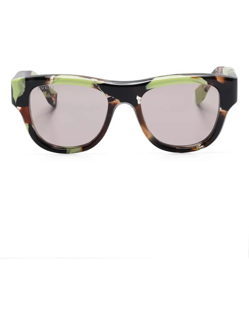 Gucci Sonnenbrille mit eckigem Gestell - Braun Braun