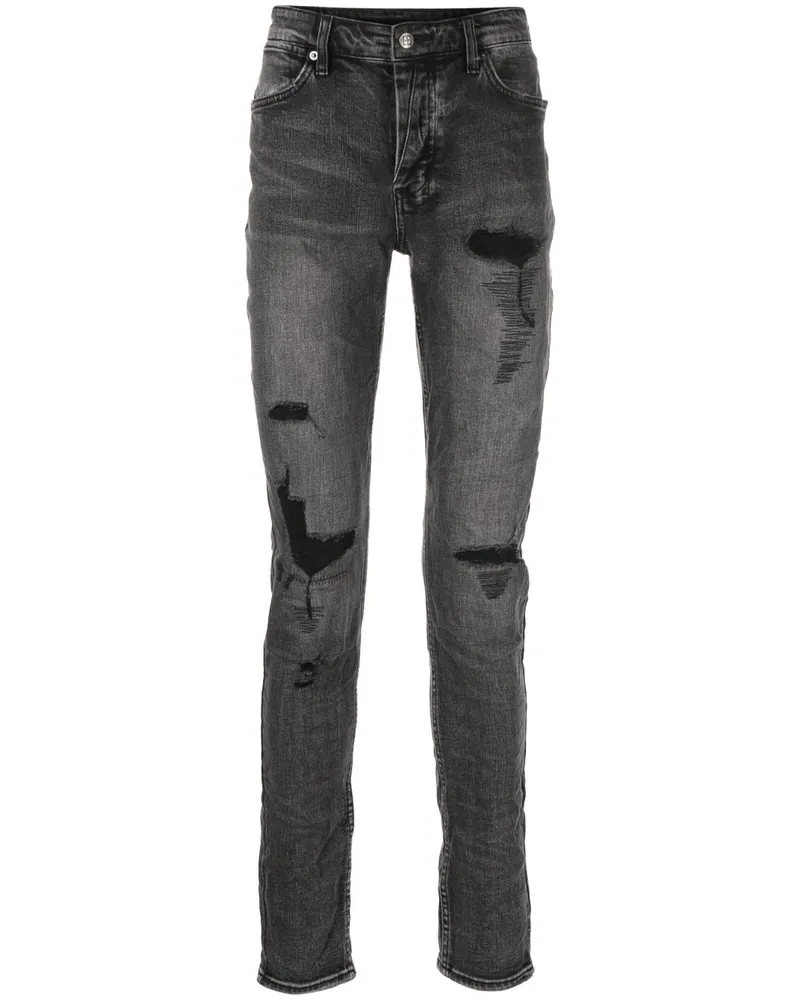 ksubi Van Winkle Angst Trashed Skinny-Jeans Schwarz